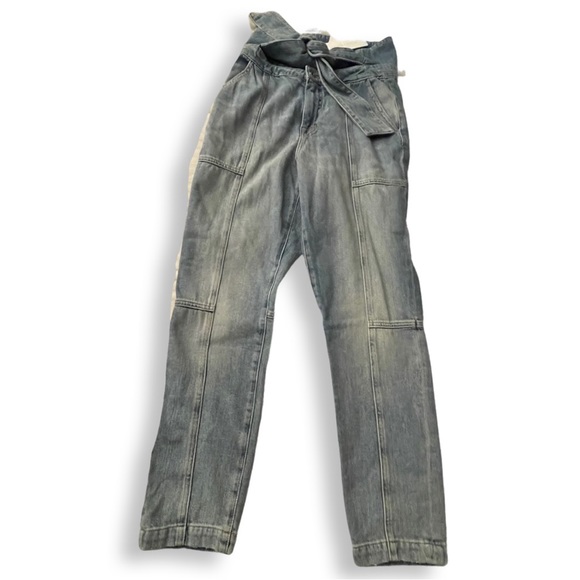 Jonathan Simkhai Standard Henley Tie Waist Straight Jeans NWT - Picture 4 of 5